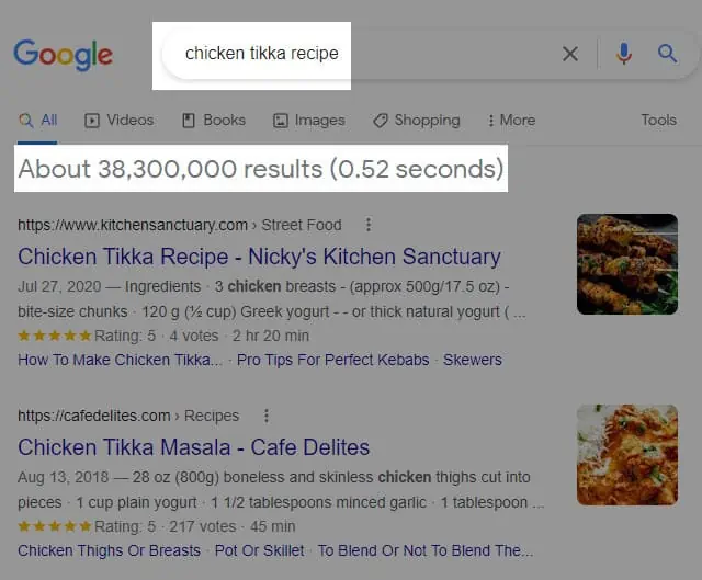 Chicken Tikka Recipe Serp