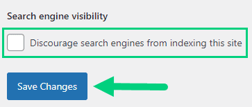 Wordpress Reading Settings Enable Indexing