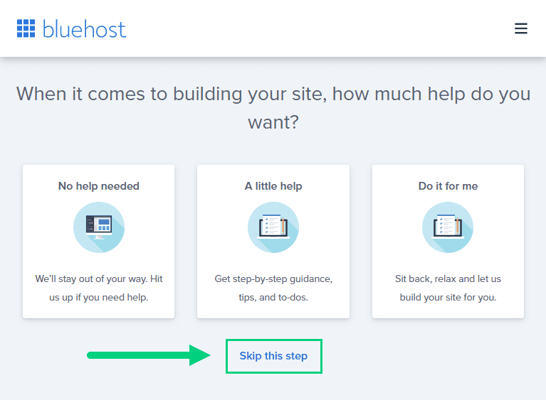 Bluehost Step 10