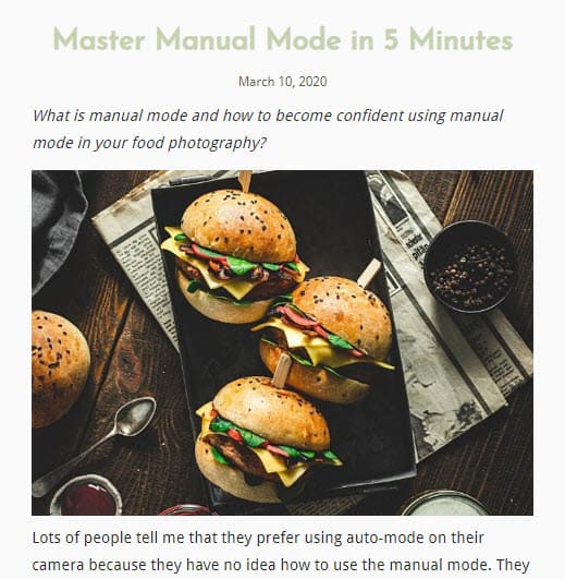 Photography Blog Tutorial Post Example