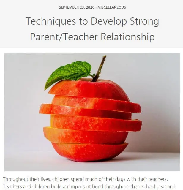 Teacher Blog Parent Teacher Communication Posts Example