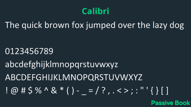 Calibri Font