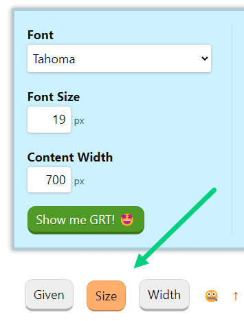 Grt Calculator Size Toggle