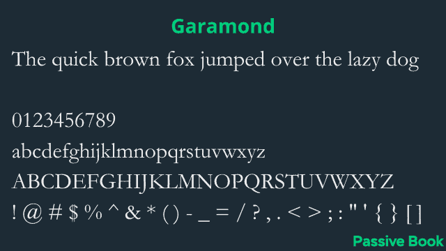 Garamond Font