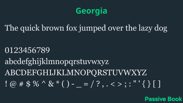 Georgia Font