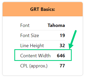 Golden Ratio Content Width