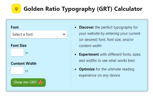 Golden Ratio Typgography Grt