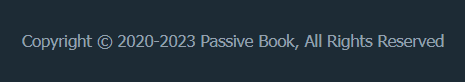 Passive Book Copyright Text In Footer