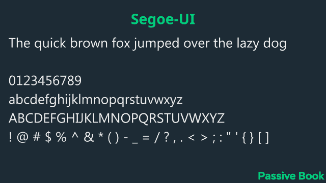 Segoe Ui Font