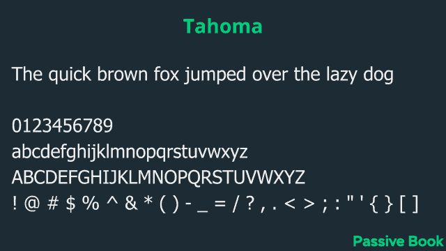 Tahoma Font