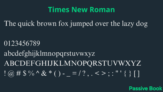 Times New Roman Font