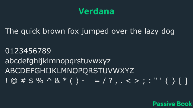 Verdana Font