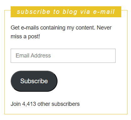 Email Subscribe Form Sidebar Widget