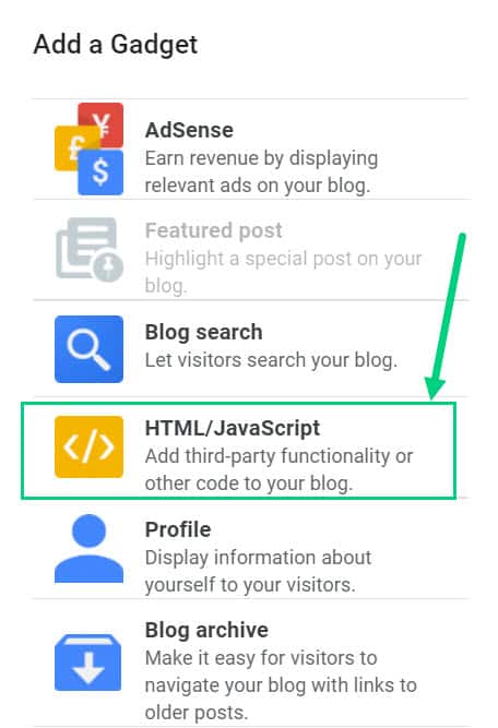 Html Gadget For Blogger