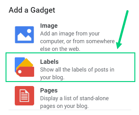 Labels Gadget In Blogger