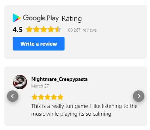 Playstore Review Widget