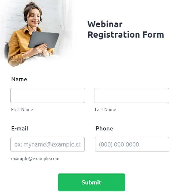 Webinar Registration Widget