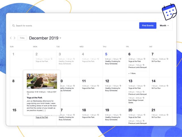 Wordpress Events Calendar Plugin