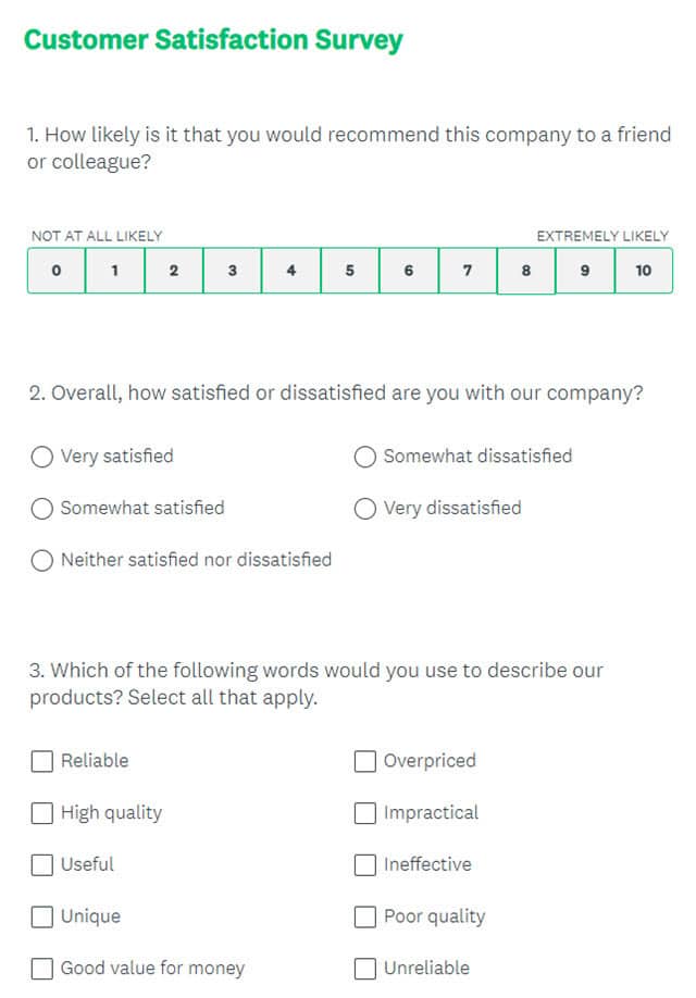 Customer Satisfaction Survey Example