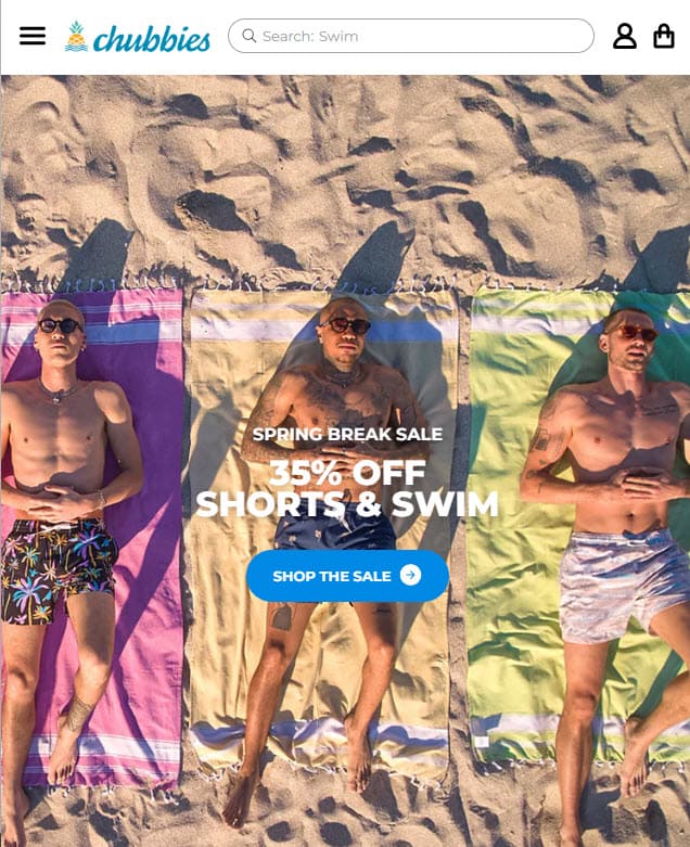 Chubbies Shorts Website