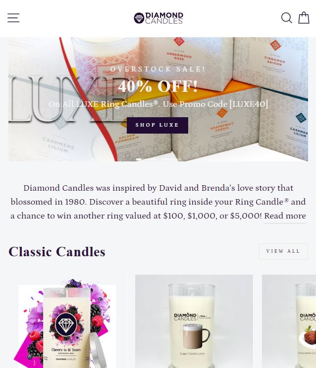 Diamond Candles Website