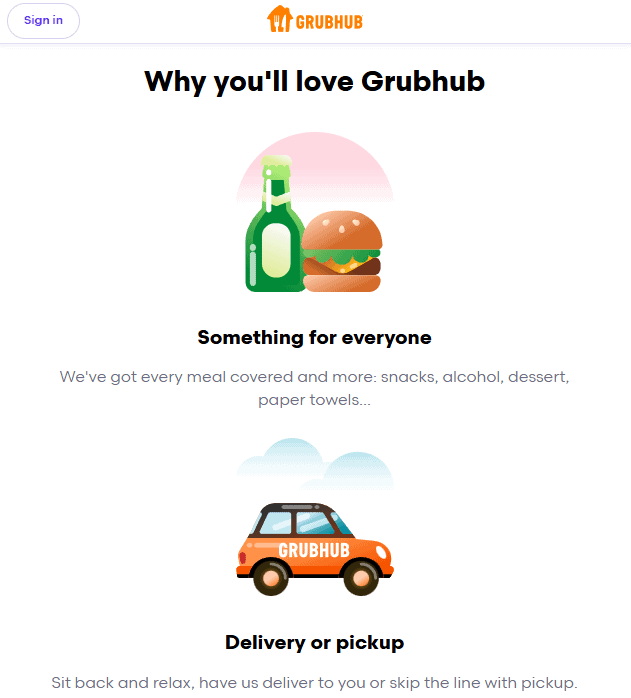 Grubhub Website