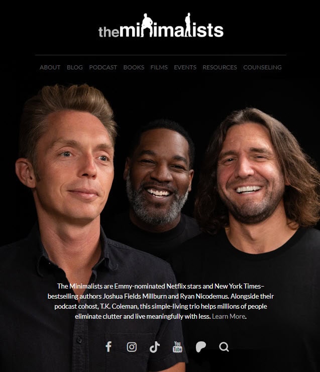 The Minimalists Website