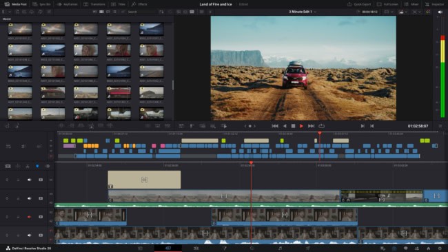 DaVinci Resolve Video Editor Interface