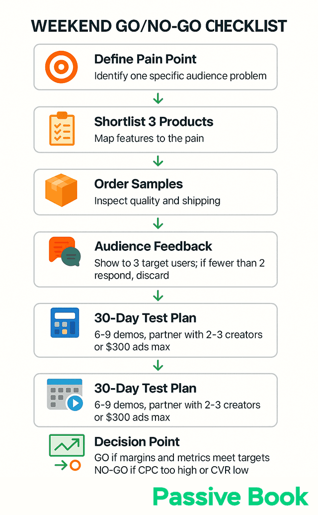 weekend go no go checklist