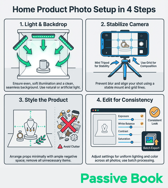 Home Product Photo Setup Steps Home Product Photo Setup Steps