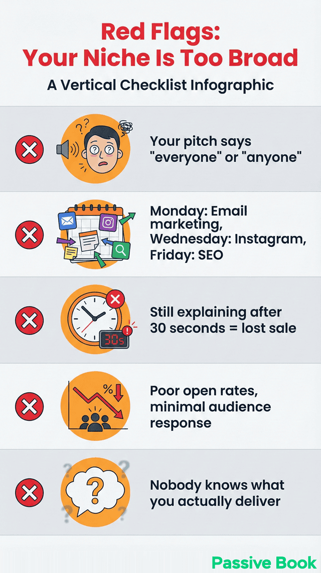 Too Broad Niche Warning Signs Checklist Too Broad Niche Warning Signs Checklist