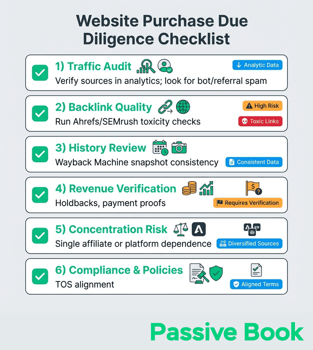 Website Purchase Due Diligence Checklist Website Purchase Due Diligence Checklist